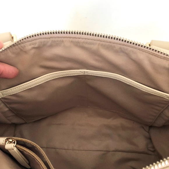 Cole Haan Cream & Black Leather Tote
